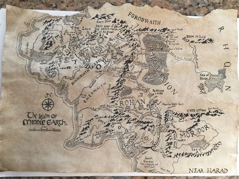 My Reddit Secret Santa Gave Me A Hand Drawn Map Of Middle Earth And Its