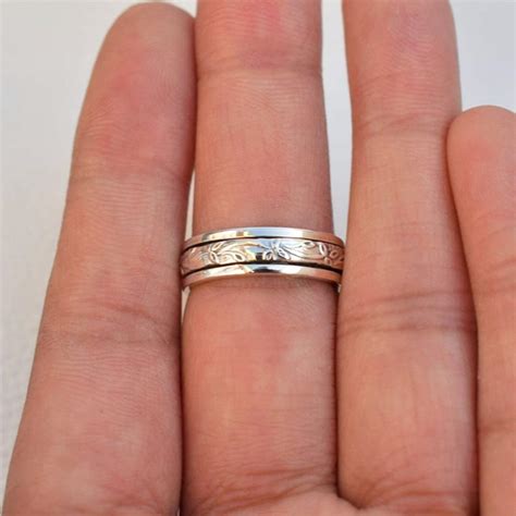 Spinner Ring 925 Sterling Silver Anxiety Ring Fidget Ring Etsy