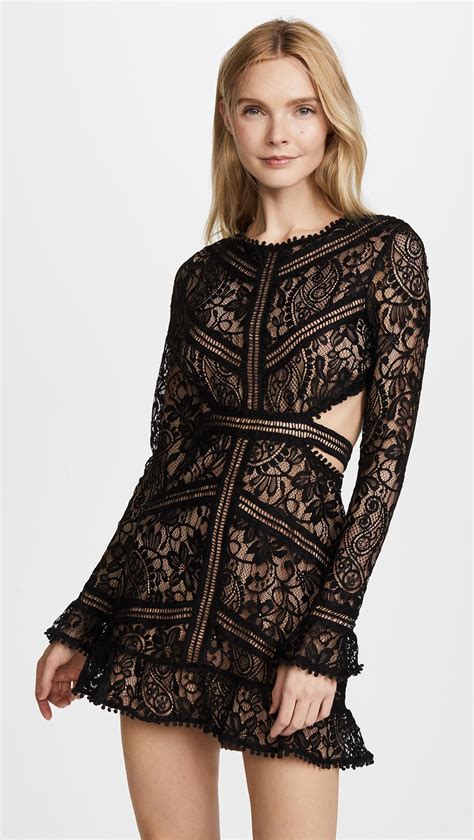 For Love And Lemons Lace Emerie Cutout Dress In Black Lyst