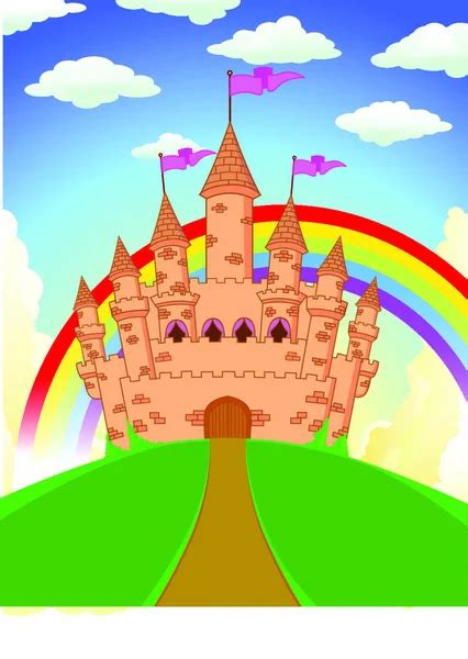 Fairy Tale Castle Vector Illustration Stock Vector Image By