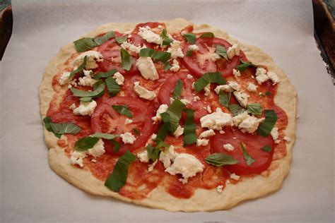 The Nesting Corral Tomato Basil And Goat Cheese Pizza