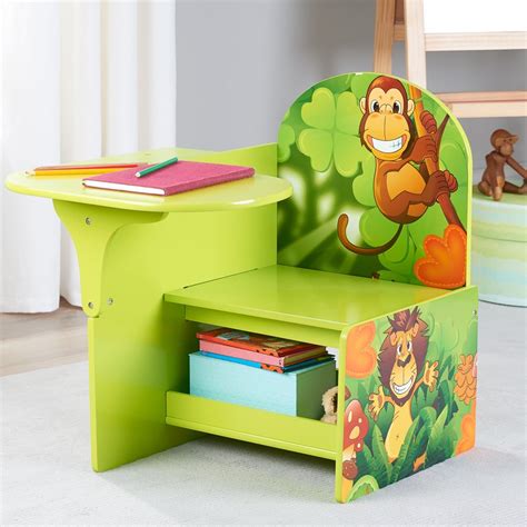 Senda Jungle Kids Writing Desk And Chair With Storage Shelf Walmart