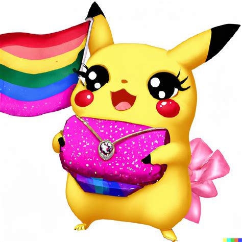Pikachu Holding A Gay Pride Flag And Clutching Onto A Dall·e 2 Openart