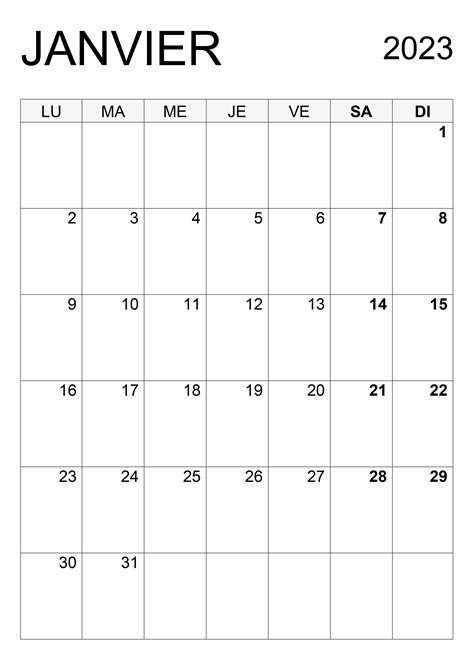 Janvier 2023 Calendrier – Get Calendar 2023 Update