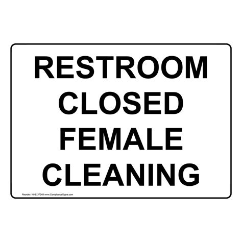 restroom closed out of order sign restroom closed female cleaning