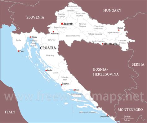 The country is located in europe and has a in fact croatia is one of europe's premier travel destinations. Croatia Political Map