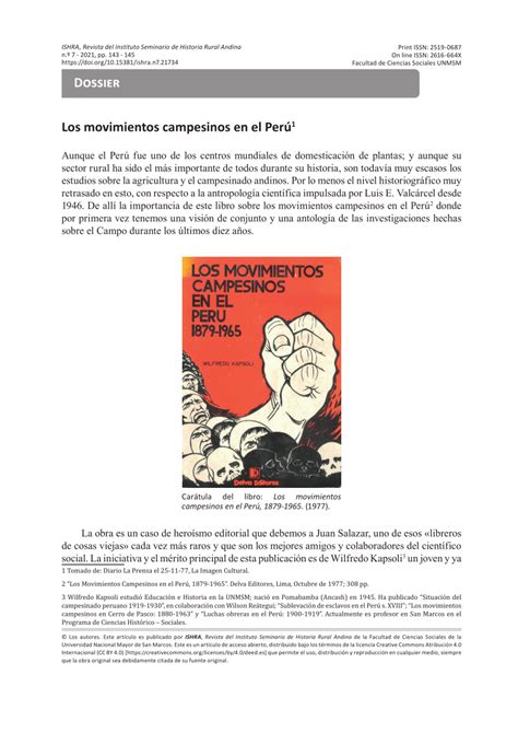 Pdf Los Movimientos Campesinos En El Per