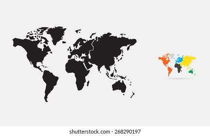World Map Silhouette Vector Stock Vector Royalty Free 268290197