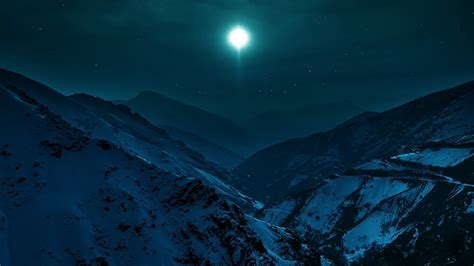 Mountains Valley Night Winter Wallpapers 1920x1080 382726