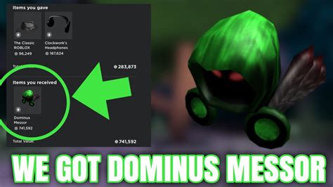 We Got Dominus Messor Roblox Trading Youtube