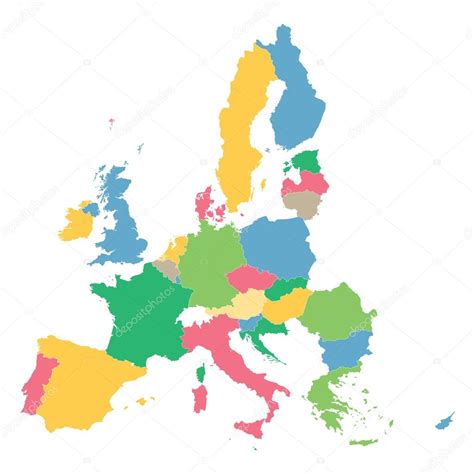 Colorful Map Of European Union Stock Vector Image By ©chrupka 90696996