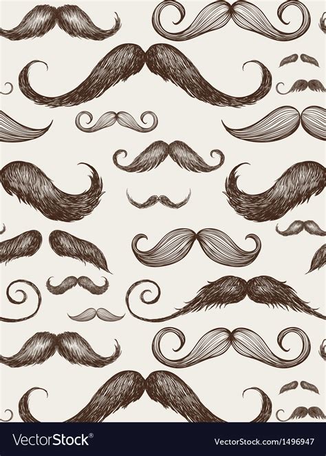 Vintage Mustache Seamless Pattern Royalty Free Vector Image