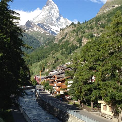 Summer Morning View Of The Beautiful Matterhorn Mountain In The Town Of