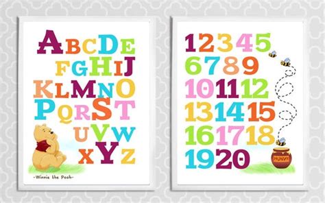 Winnie The Pooh Alphabet And Numbers Printable By Lovedecorstudio
