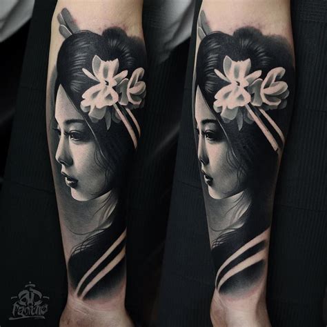 Beautiful Geisha Tattoo Done By Ad Pancho Japanese Tattoo Meanings