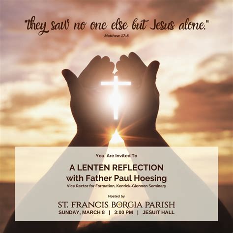 Lenten Reflection Program March 8 Saint Francis Borgia Washington Mo