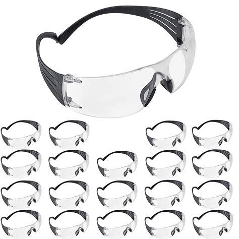 3m safety glasses securefit 20 pack ansi z87 anti fog clear lens clear frame flexible