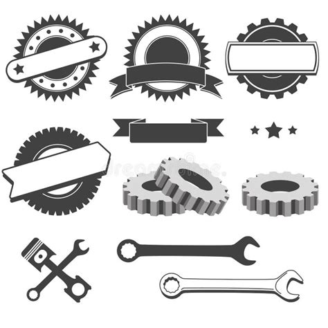 Set Of Badge Emblem Logotype Element For Mechanic Garage Car Repair