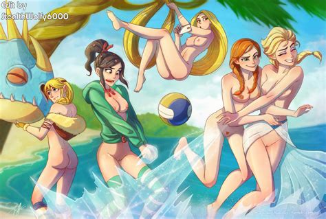 Rule 34 5girls Aged Up Anna Frozen Astrid Hofferson Ball Beach Bottomless Clothing Crossover