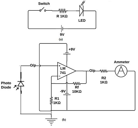 Circuit Diagram Of Aled Light Source And B Photodiode Circuit
