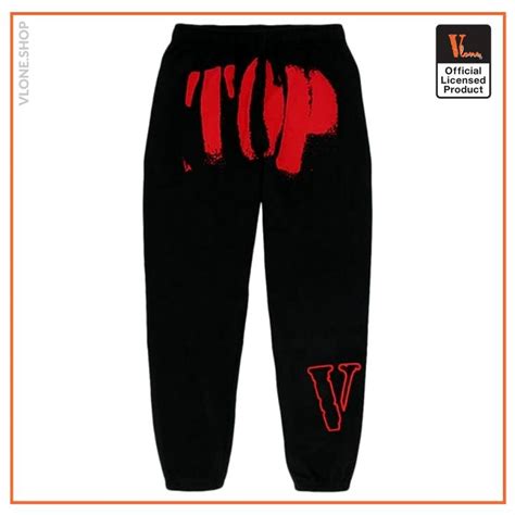 Vlone Pants And Joggers Youngboy Nba X Vlone Red Top Black Sweatpants