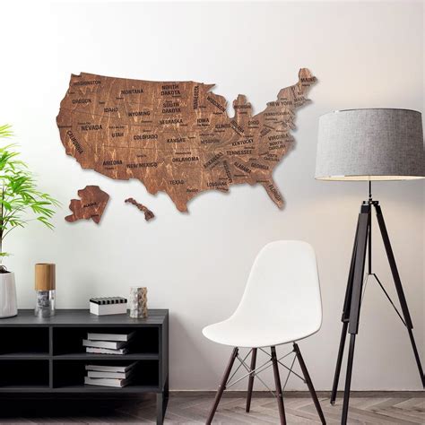 Wooden Map USA Wood Map Of United States Large Wooden Wall | Etsy | Wooden map, Wooden wall art ...