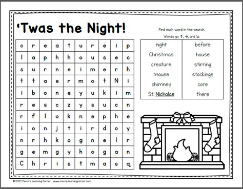 December Word Search Packet Mamas Learning Corner