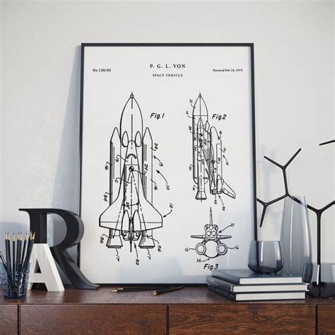 Nasa Space Shuttle Patent Print Art Patent Print Art Space Etsy