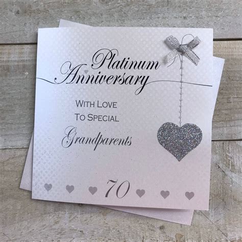 Platinum 70th Anniversary Card For Great Grandparents Husband Etsy