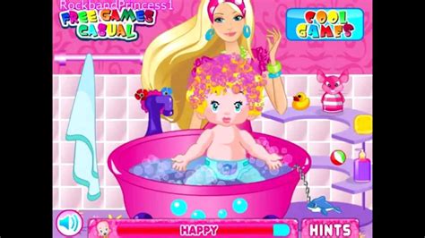 Barbie Bathing Baby Game Youtube