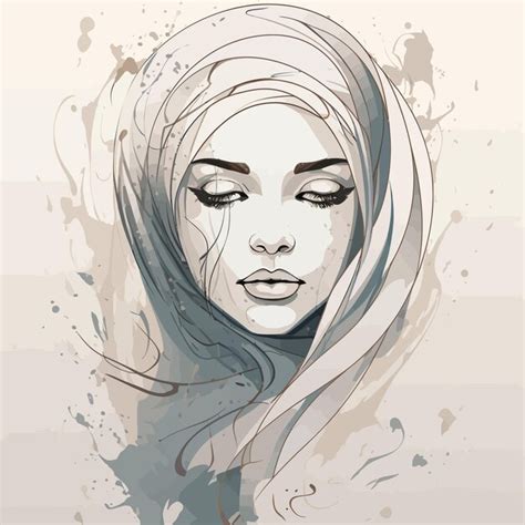 premium vector abstract portrait of arab a woman vector