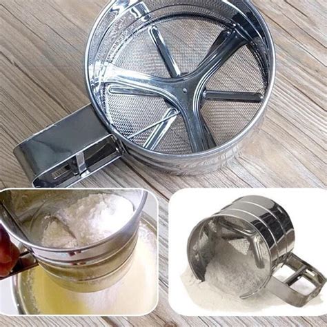 10 piece kuger silicone kitchen utensils set, (black). Strainer Kitchen Baking Utensil Mesh Flour Sifting Cup ...