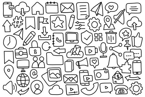 Hand Drawn Social Media Background Collection 2160498 Vector Art At