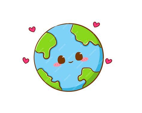 Lindo Adorable Personaje De Dibujos Animados De La Tierra Tierra