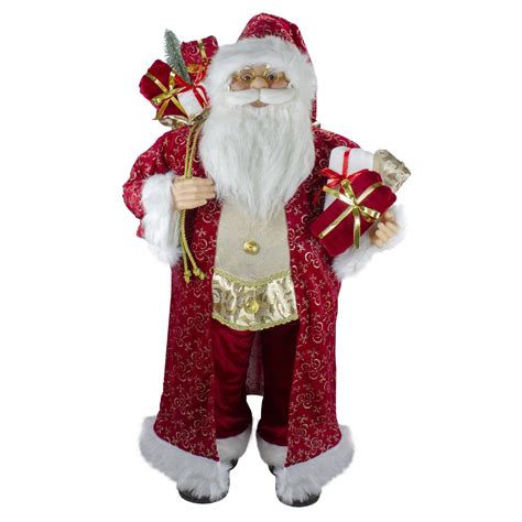 32 Red And White Santa Claus Christmas Figurine With Ts Walmart