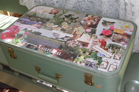 Vintage Suitcase With Decopage Mod Podge Crafts Modge Podge Fun