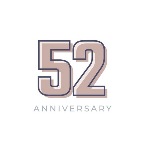 Vector De Celebración De Aniversario De 52 Años Saludo De Feliz