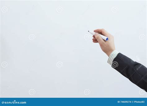 Businessman Hand Writing On The Whiteboard Stock Photo Image Of