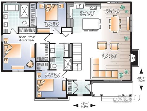 Maisons ericlor vous propose gratuitement ses plans de maison d'une surface de 100 à 150m2 à. Plan de maison avec trois chambres - Idées de travaux