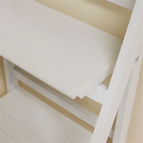 4 Tier White Ladder Shelf Display Unit Free Standingfolding Book Stand