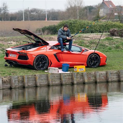 Just A Normal Belgian Fishing On His Lambo Voitures De Luxe Drôle