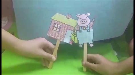 The Three Little Pigs Stick Puppet Show Youtube