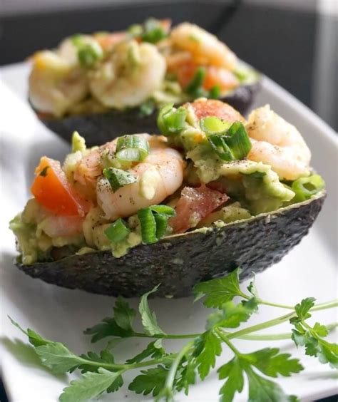 In medium bowl, combine shrimp, celery and pickle. Healthy Avocado Shrimp Salad - My Gorgeous Recipes
