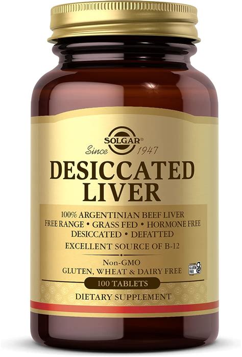 Solgar Desiccated Liver Tablets 100 Count Health And Household