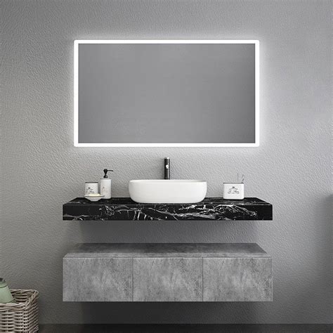 48 Modern Floating Bathroom Vanity Set With Single Vessel Sink Wall