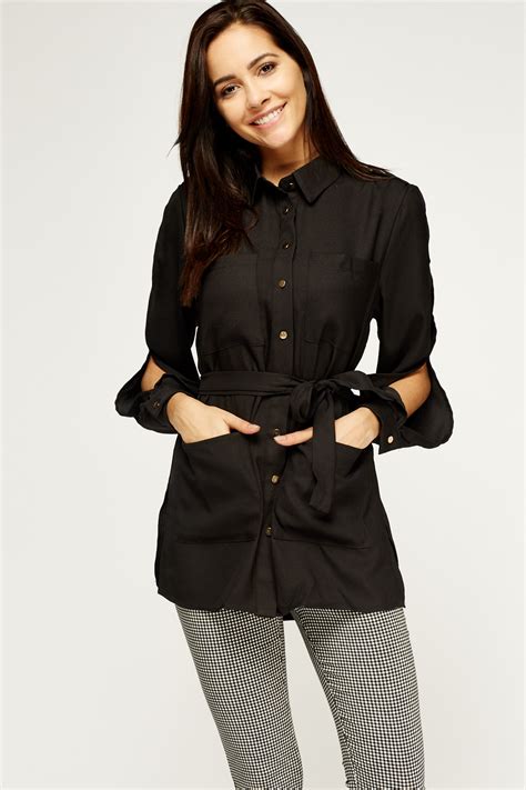 Belted Long Shirt Just 6