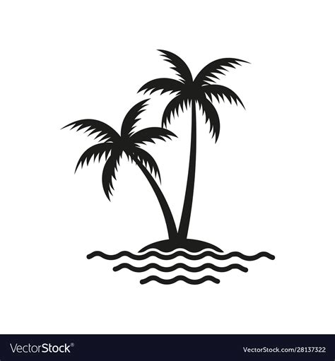 Island Icon Palm Tree Royalty Free Vector Image