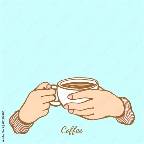 Hands Holding Coffee Cup Vector Illustration Design Stock Vector