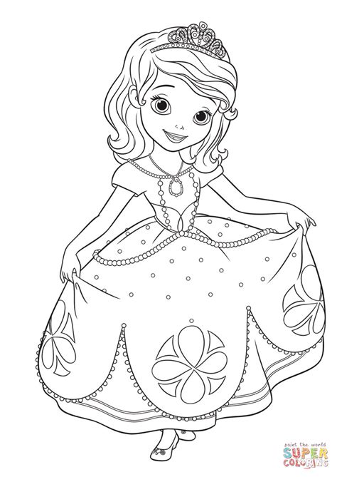 Wonderfully modern, crossing over with other disney classics we know and love. Princess Sofia Curtseying coloring page | Free Printable ...
