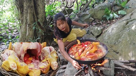 Survival Cooking In Forest Chicken Curry Spicy Delicious With Egg And